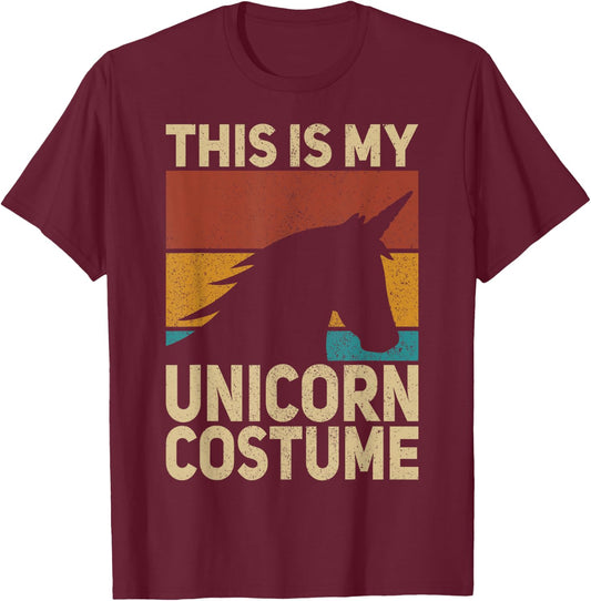 Unicorn Costume Retro Unicorn Outfit Men Women Kids Unicorn T-Shirt - T-Shirt | Maroon