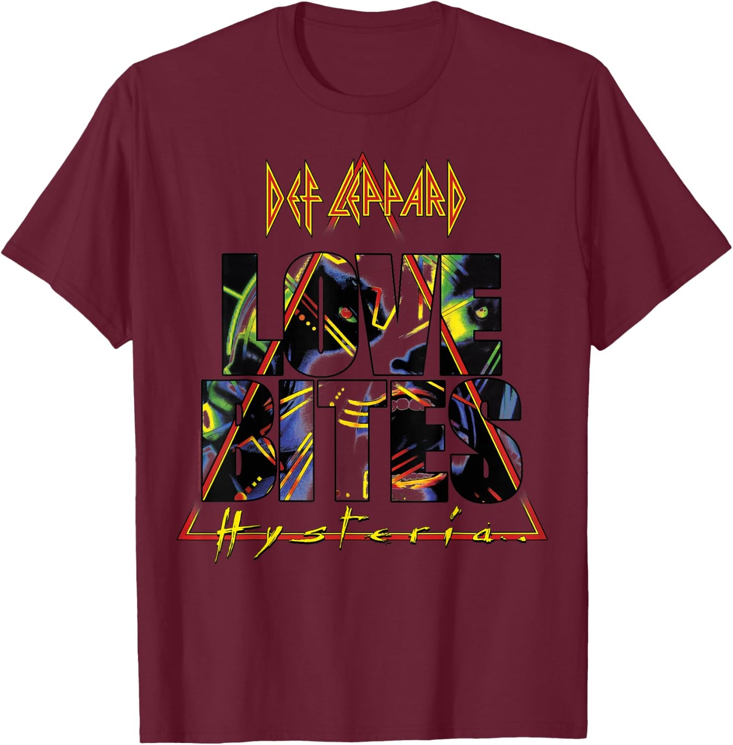 Def Leppard - Love Bites T-Shirt - T-Shirt | Maroon
