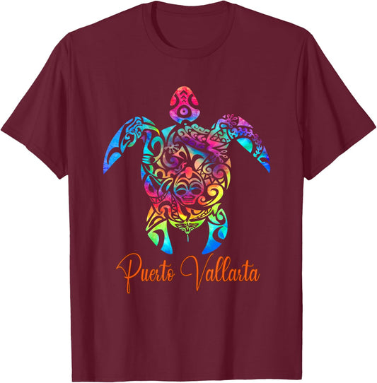 Puerto Vallarta Sea Turtle Family Vacation Summer 2025 T-Shirt - T-Shirt | Maroon