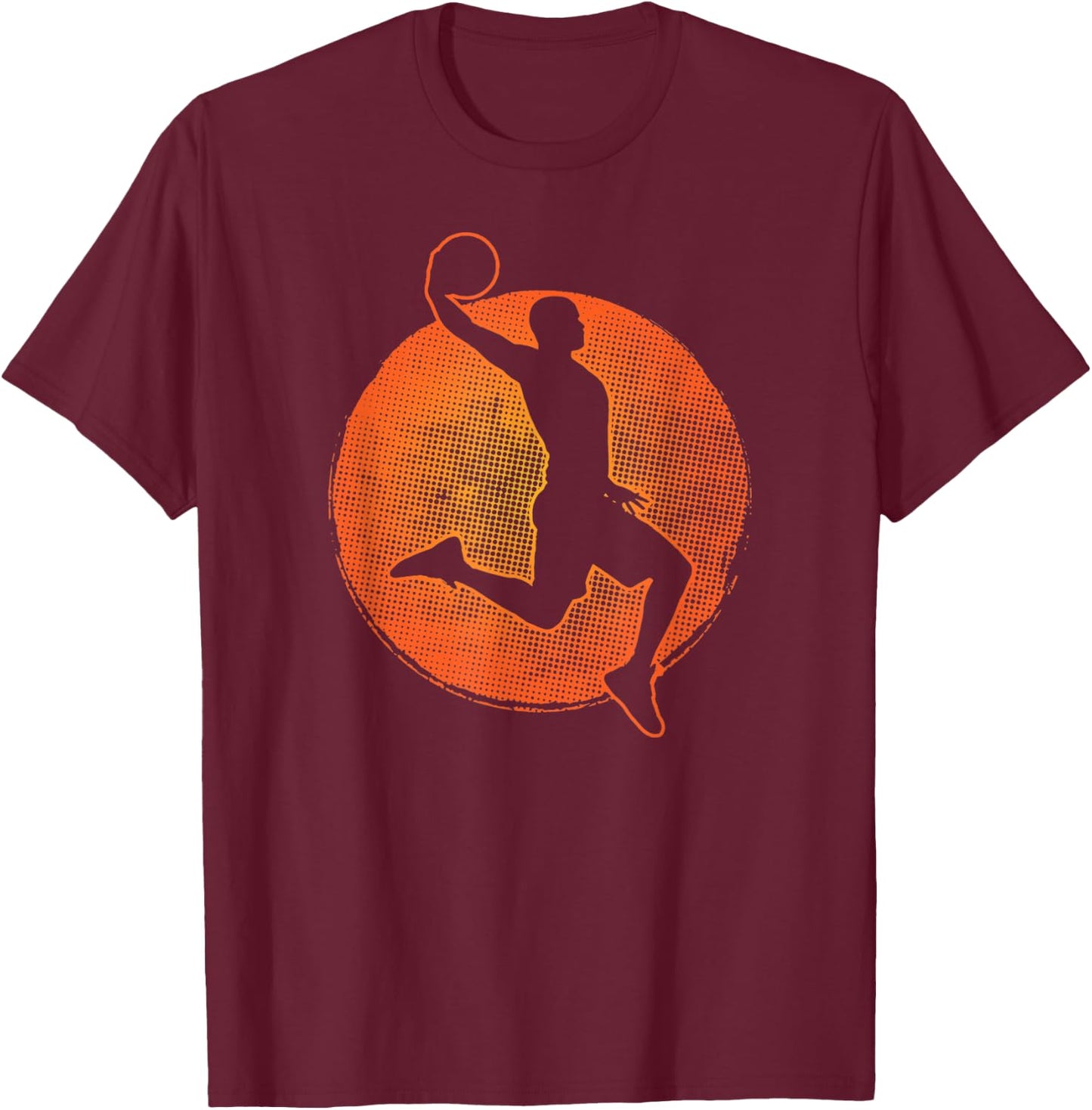 Basketball Player Sport Vintage Men Boys Basketball T-Shirt - T-Shirt | Maroon