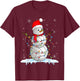 Snowmies Santa Lights Christmas Snowman Volleyball Pajamas T-Shirt - T-Shirt | Maroon