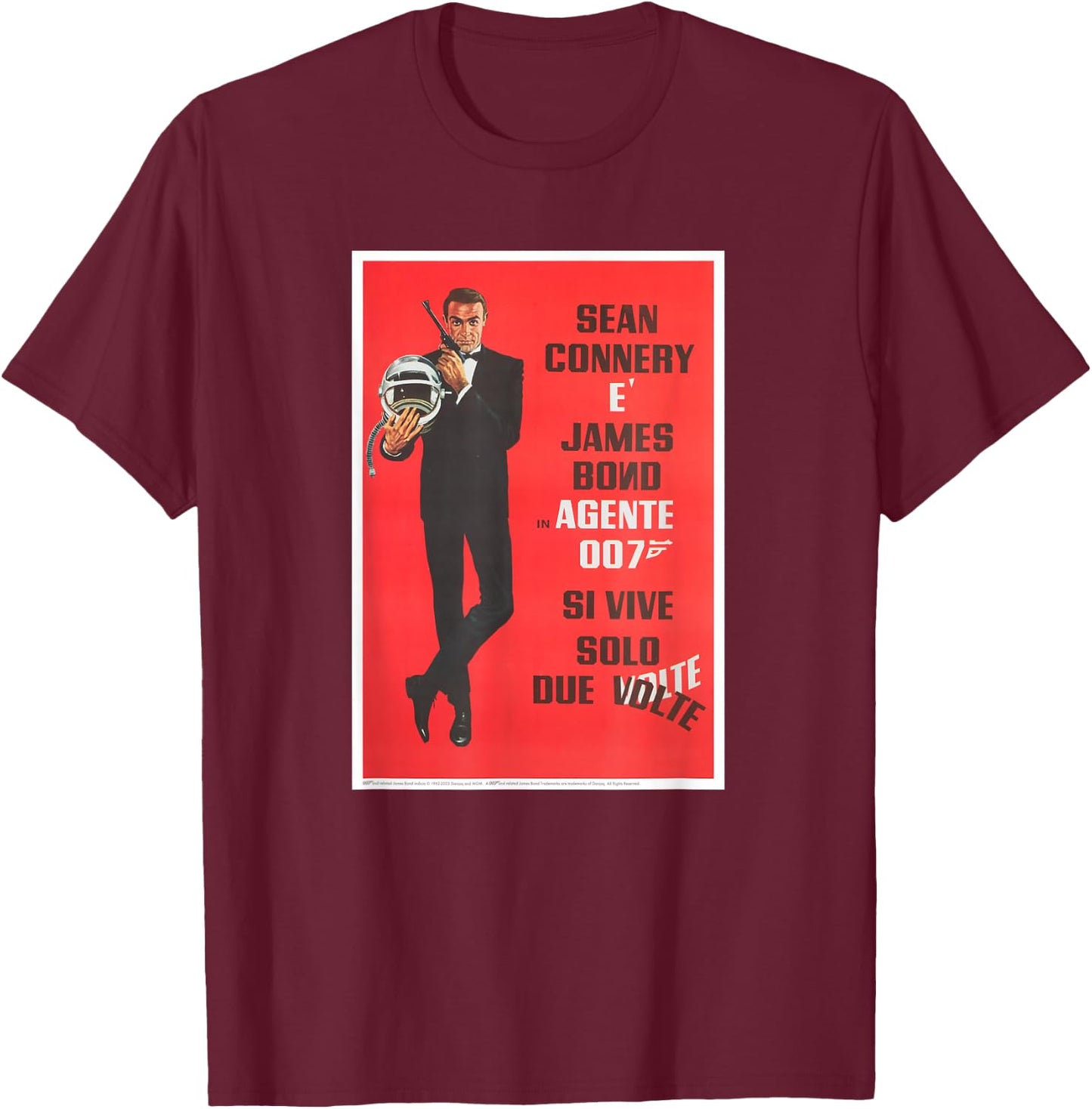 Official James Bond 007 You Only Live Twice T-Shirt - T-Shirt | Maroon