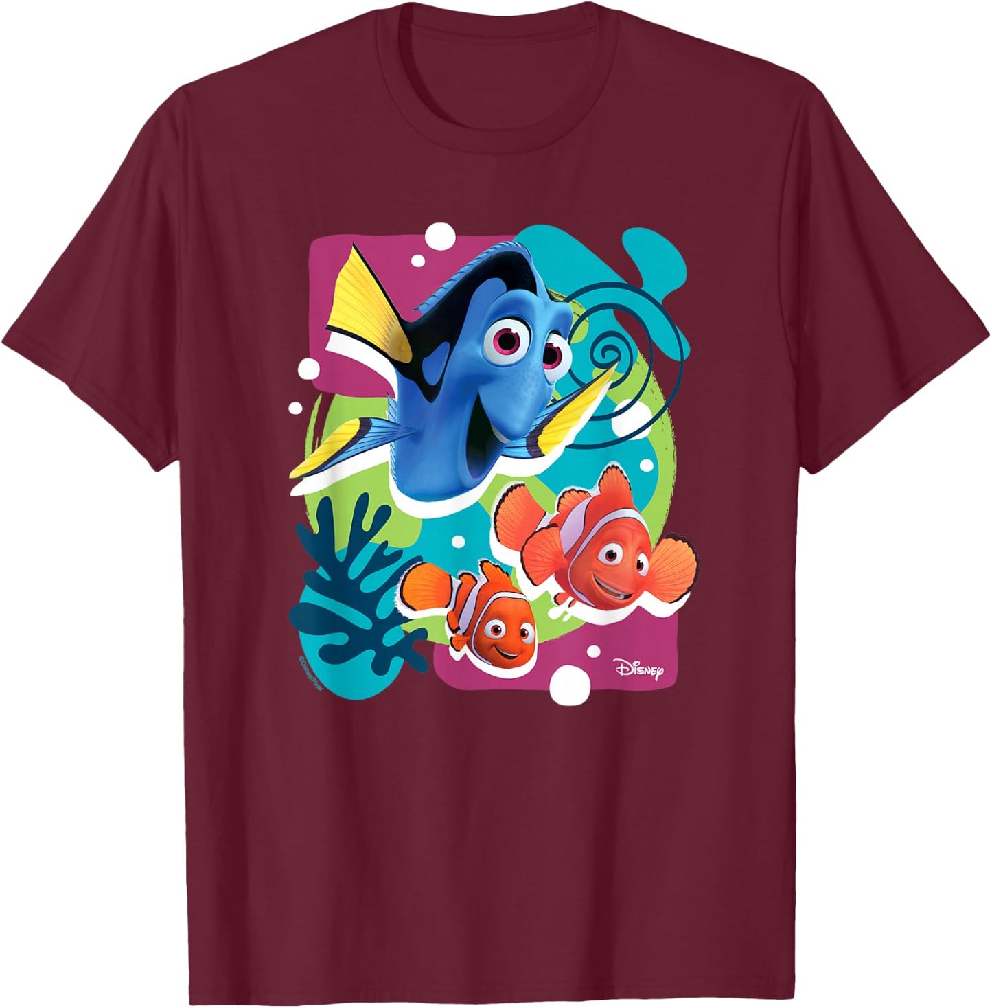 Finding Nemo - Dory Marlin Nemo Group T-Shirt - T-Shirt | Maroon