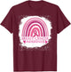 Breast Cancer Awareness Bleached Rainbow Pink Ribbon Women T-Shirt - T-Shirt | Maroon