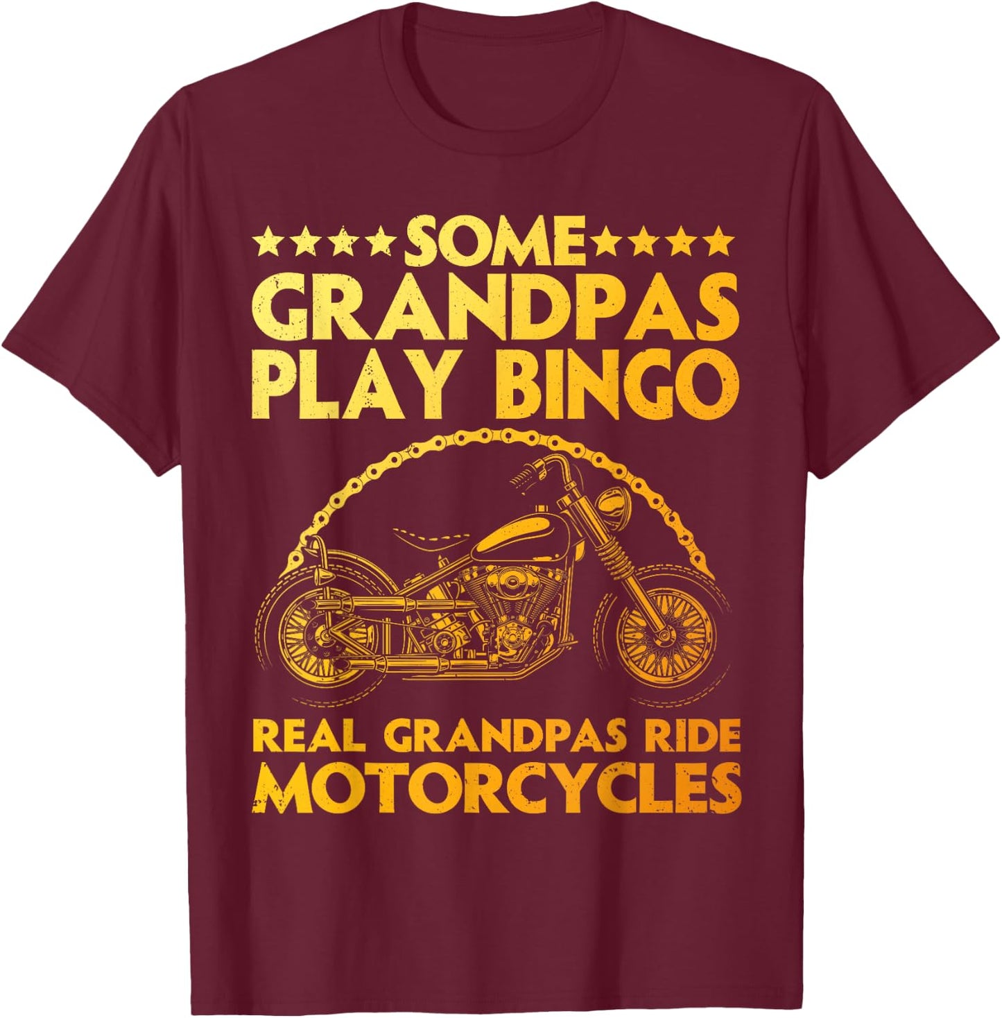 Funny Motorcycle For Grandpa Dad Motorcycle Lovers Riders T-Shirt - T-Shirt | Maroon