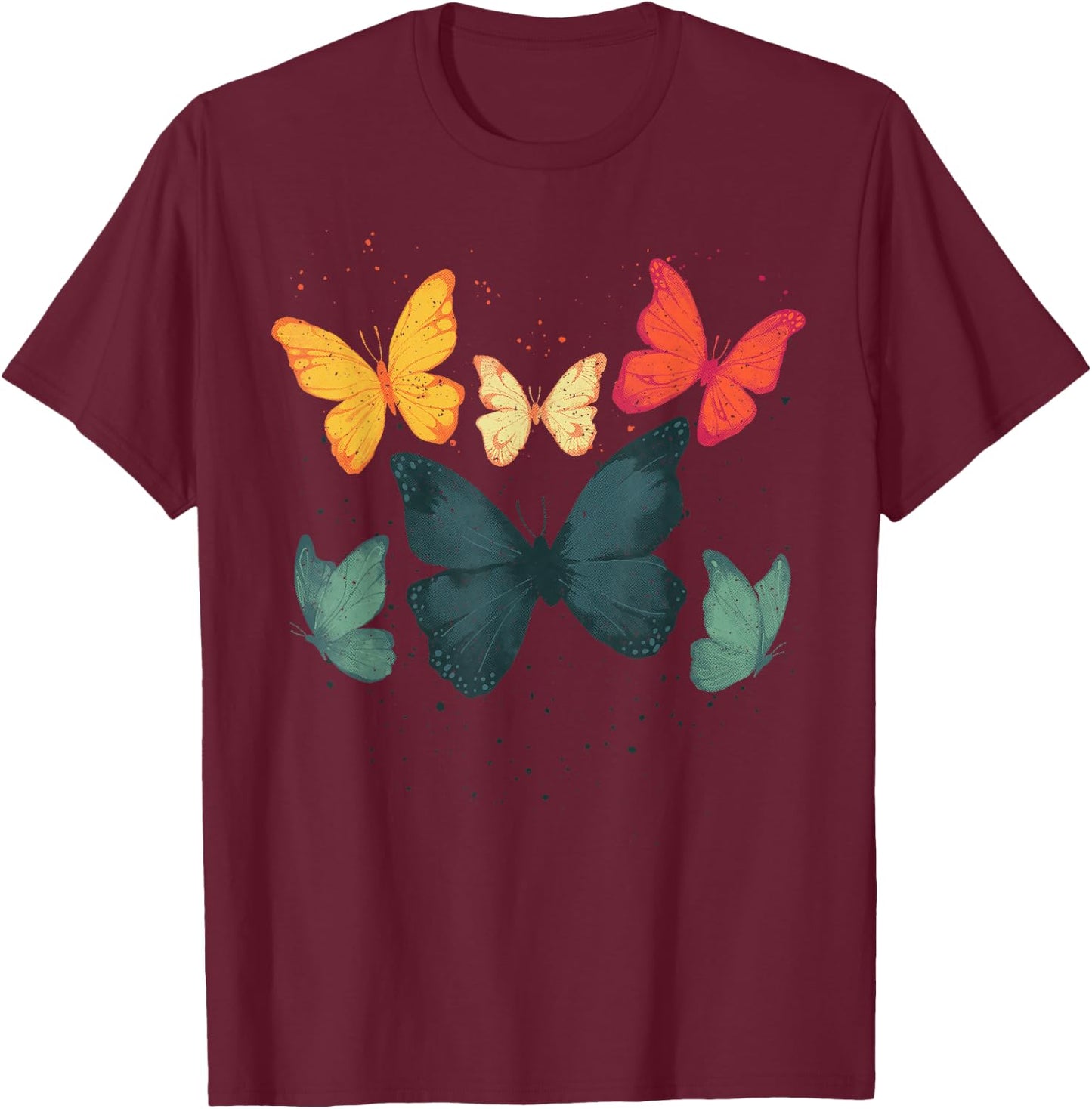 Cool Butterfly Art Women Monarch Butterfly Lover T-Shirt - T-Shirt | Maroon