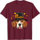 Beagle Thanksgiving Pilgrim Turkey Day Autumn Fall Dog Lover T-Shirt - T-Shirt | Maroon