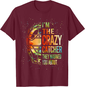 Cute Softball-Shirt Crazy Catcher Gift Funny Youth Teen Girl T-Shirt - T-Shirt | Maroon