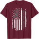 Brain Cancer Awareness American Flag - Gray Ribbon T-Shirt - T-Shirt | Maroon