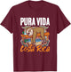 Sloth Beach Vacation Tropical Sloths Pura Vida Costa Rica T-Shirt - T-Shirt | Maroon