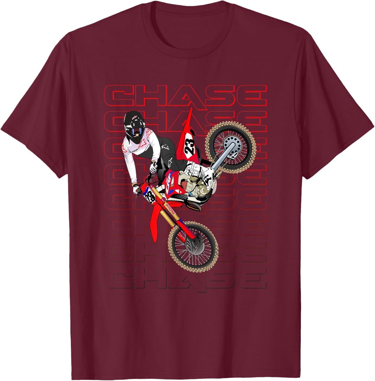 CS23 Chase Motocross Supercross Sexton T-Shirt - T-Shirt | Maroon