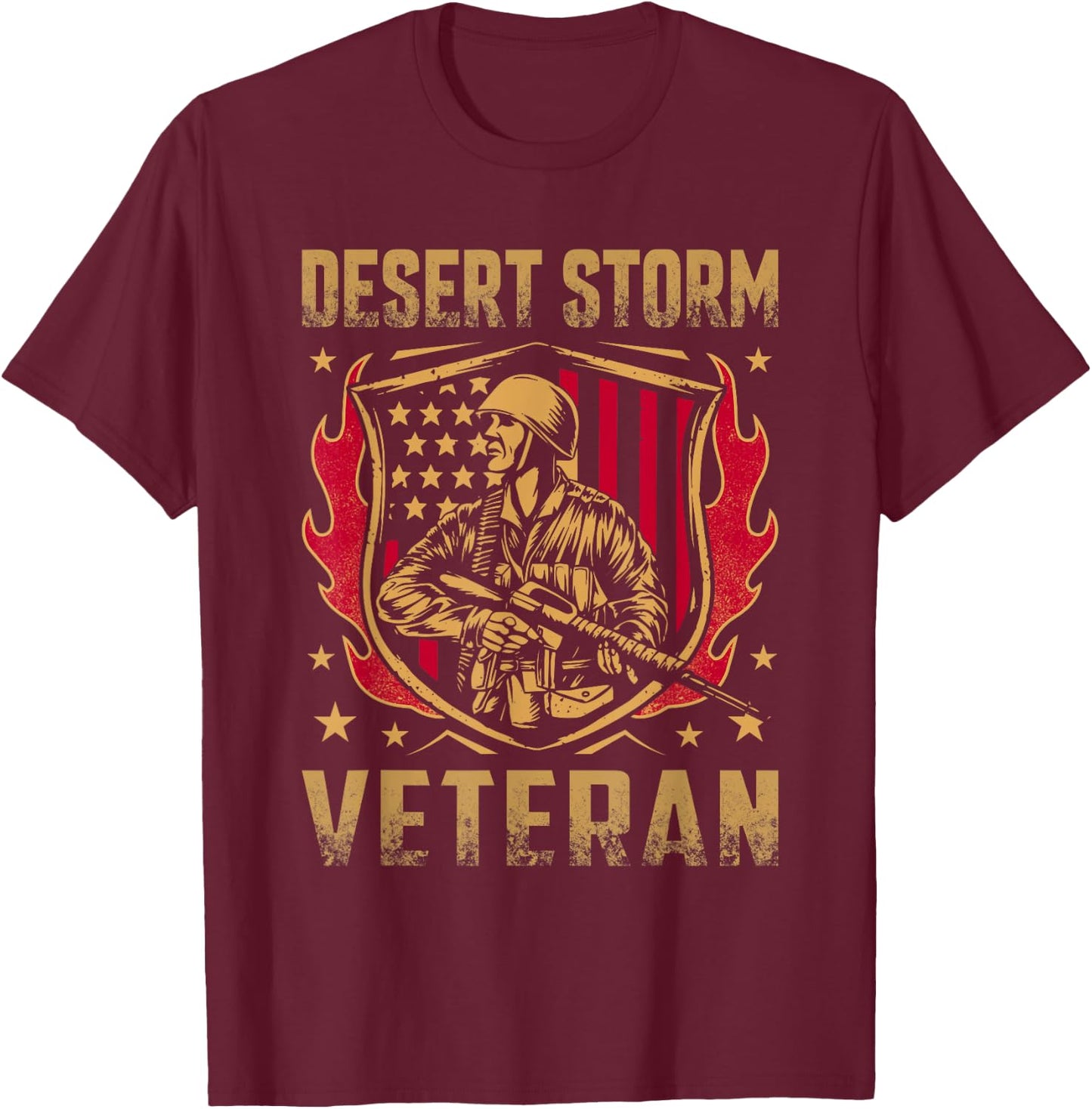 Desert Storm Operation Veteran American T-Shirt - T-Shirt | Maroon