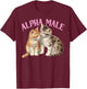 Alpha Cat Male Unicorn Ironic Humor Funny Kitten Weird Y2K T-Shirt - T-Shirt | Maroon