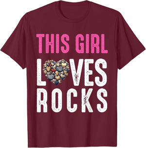 Rock Collector Hunting Women Girl Stones Geology Rockhound T-Shirt - T-Shirt | Maroon