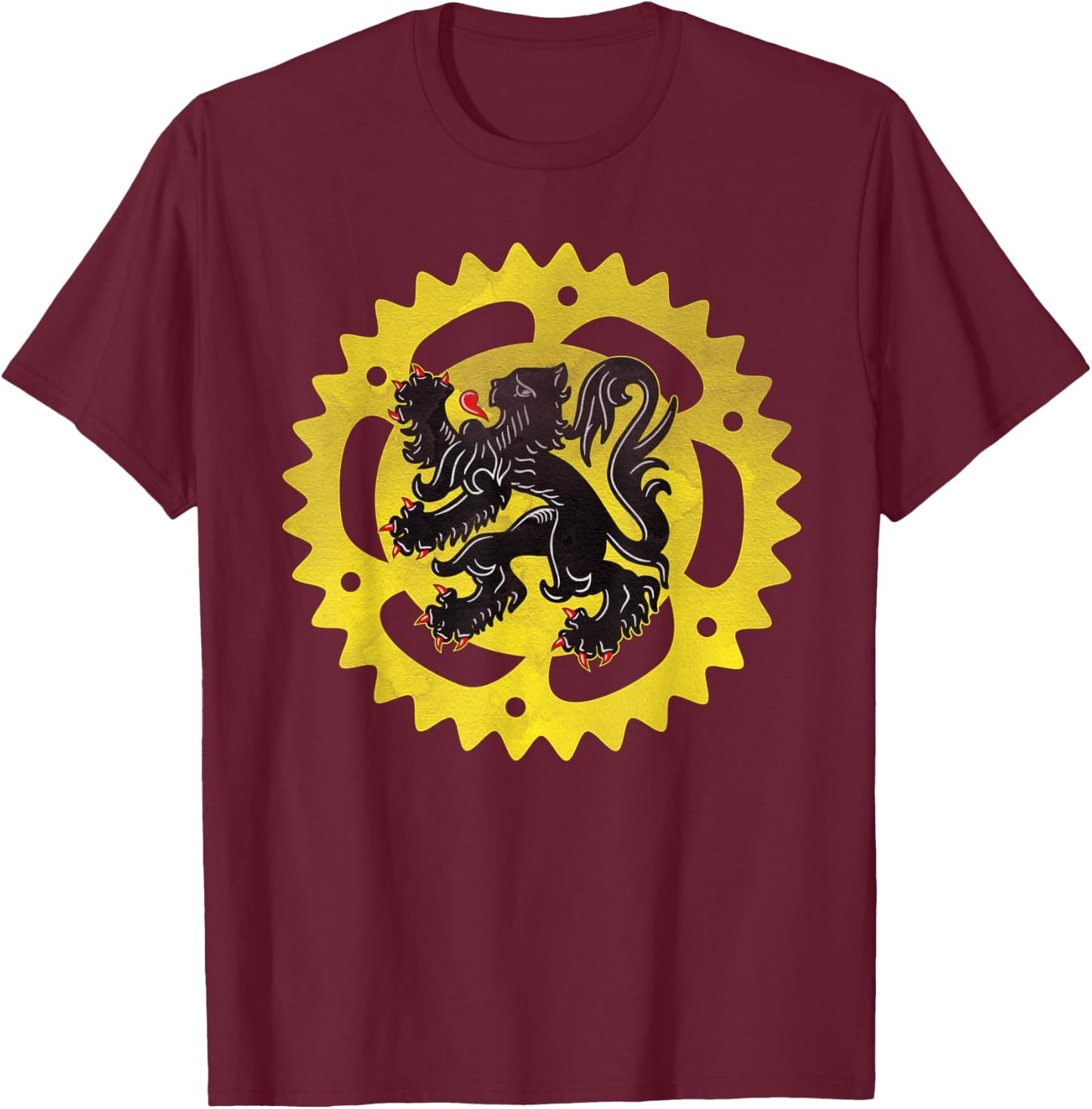 Cyclist for Belgium Cycling or Roubaix bike or Bike Coffee T-Shirt - T-Shirt | Maroon