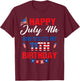 Happy July 4th & Yes It's My 11th Birthday 11 Years Old T-Shirt - T-Shirt | Maroon