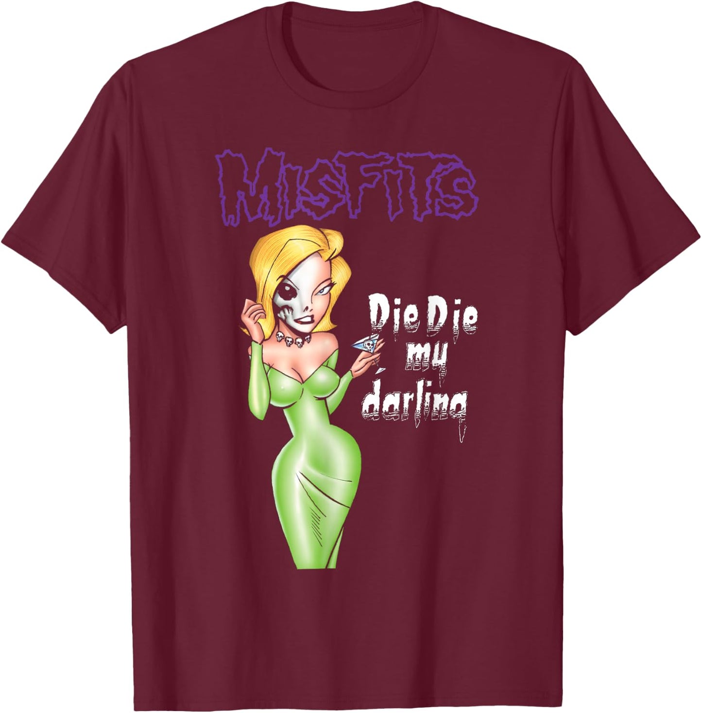 Misfits – Die Die My Darling Logo T-Shirt - T-Shirt | Maroon