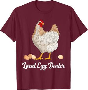 Supporting Local Egg Dealer Chickens Egg Lover Women Men T-Shirt - T-Shirt | Maroon
