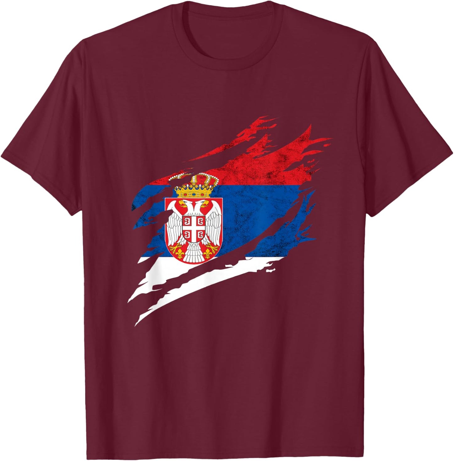 Serbia Vintage Serbian Flag Serbian Pride Serbian Roots T-Shirt - T-Shirt | Maroon