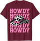 HOWDY - Country Southern Western Pink Texas Cow pattern T-Shirt - T-Shirt | Maroon