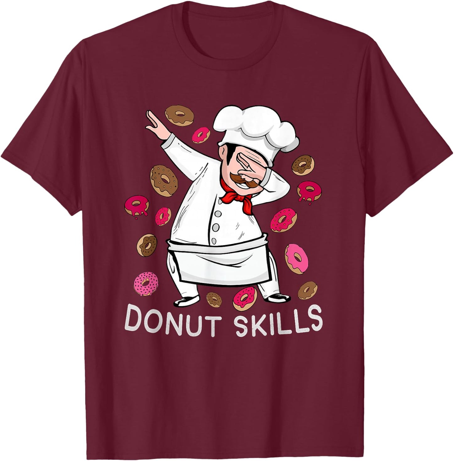 Donut Lover Men Pastry Chef Muffin Souvenir Cake Donuts T-Shirt - T-Shirt | Maroon