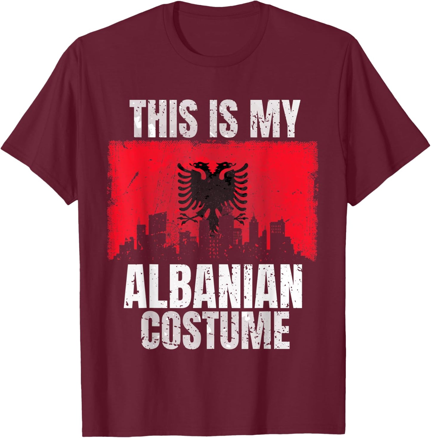 This Is My Albanian Costume Women Vintage Albanian T-Shirt - T-Shirt | Maroon