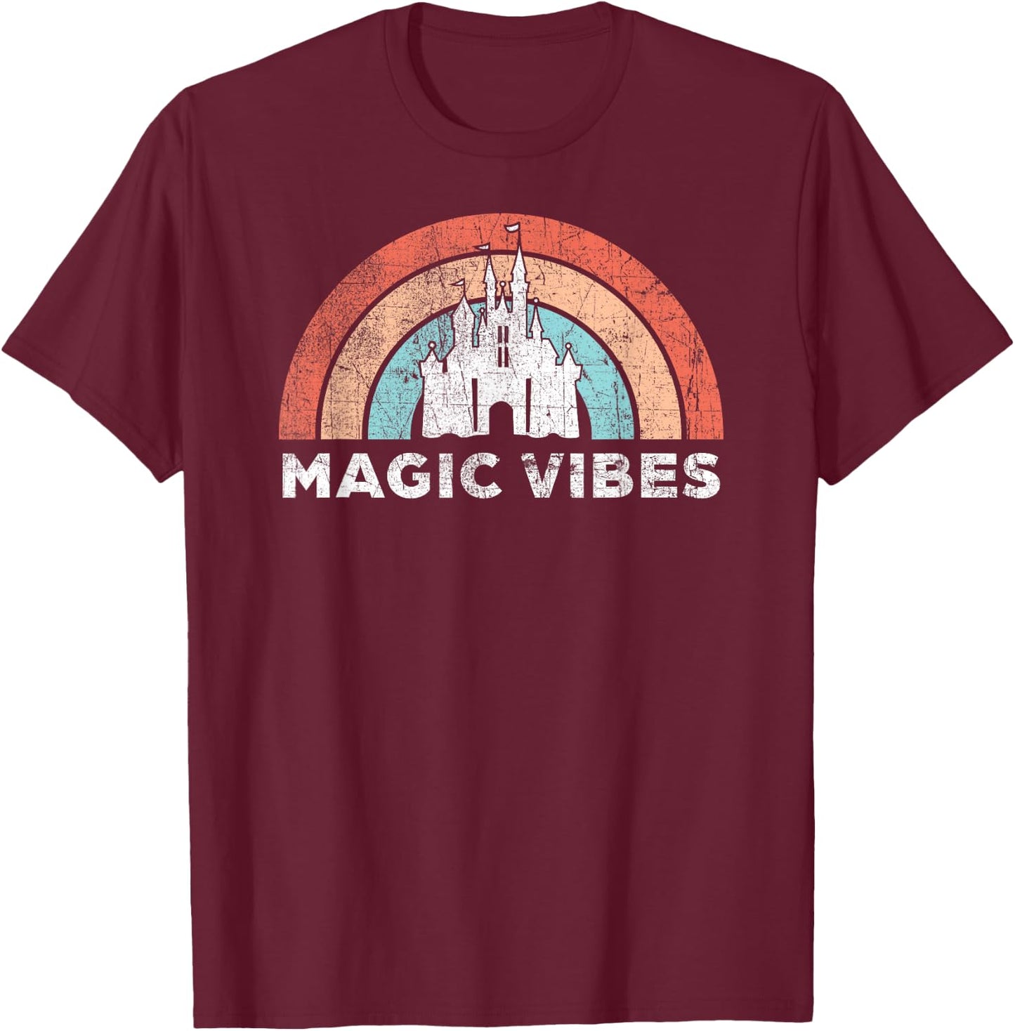 Magic Vibes | Cute Matching Vacation Graphic T-Shirt - T-Shirt | Maroon