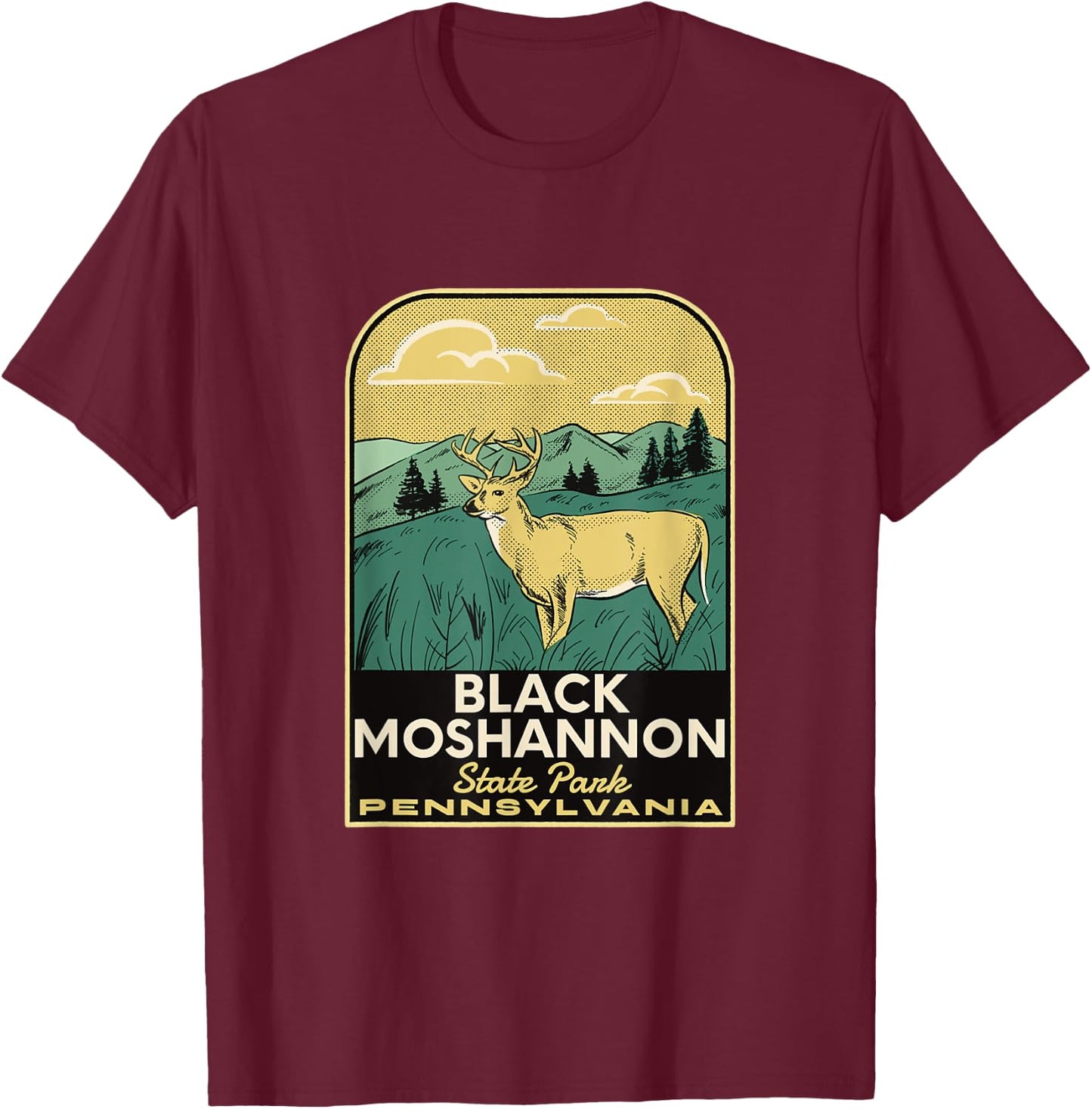 Black Moshannon State Park PA Vintage Travel T-Shirt - T-Shirt | Maroon