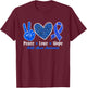 Peace Love Hope Child Abuse Prevention Awareness Month T-Shirt - T-Shirt | Maroon