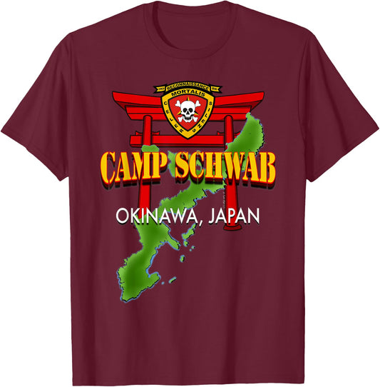 3D Reconnaissance Battalion Camp Schwab Okinawa T-Shirt - T-Shirt | Maroon
