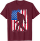 Bigfoot 4th Of July American USA Flag Patriotic Veterans Day T-Shirt - T-Shirt | Maroon
