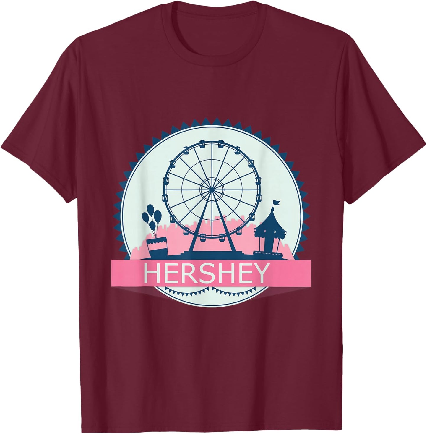 Vintage Hershey PA, Pennsylvania, Park Retro T-Shirt - T-Shirt | Maroon