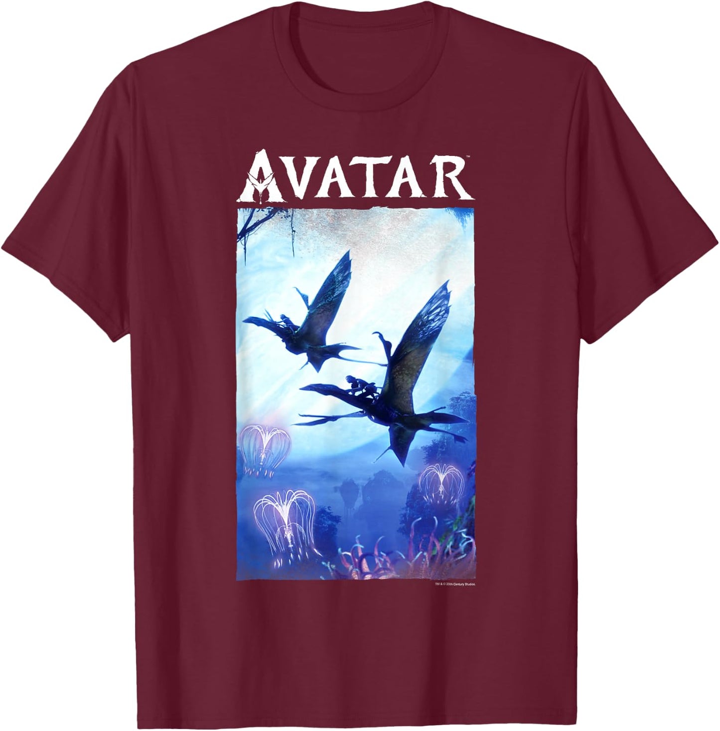 Avatar: The Way of Water Avatar Flight Pandora Panel T-Shirt - T-Shirt | Maroon