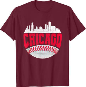 Funny Chicago Vintage Baseball Lover Player Graphic T-Shirt - T-Shirt | Maroon