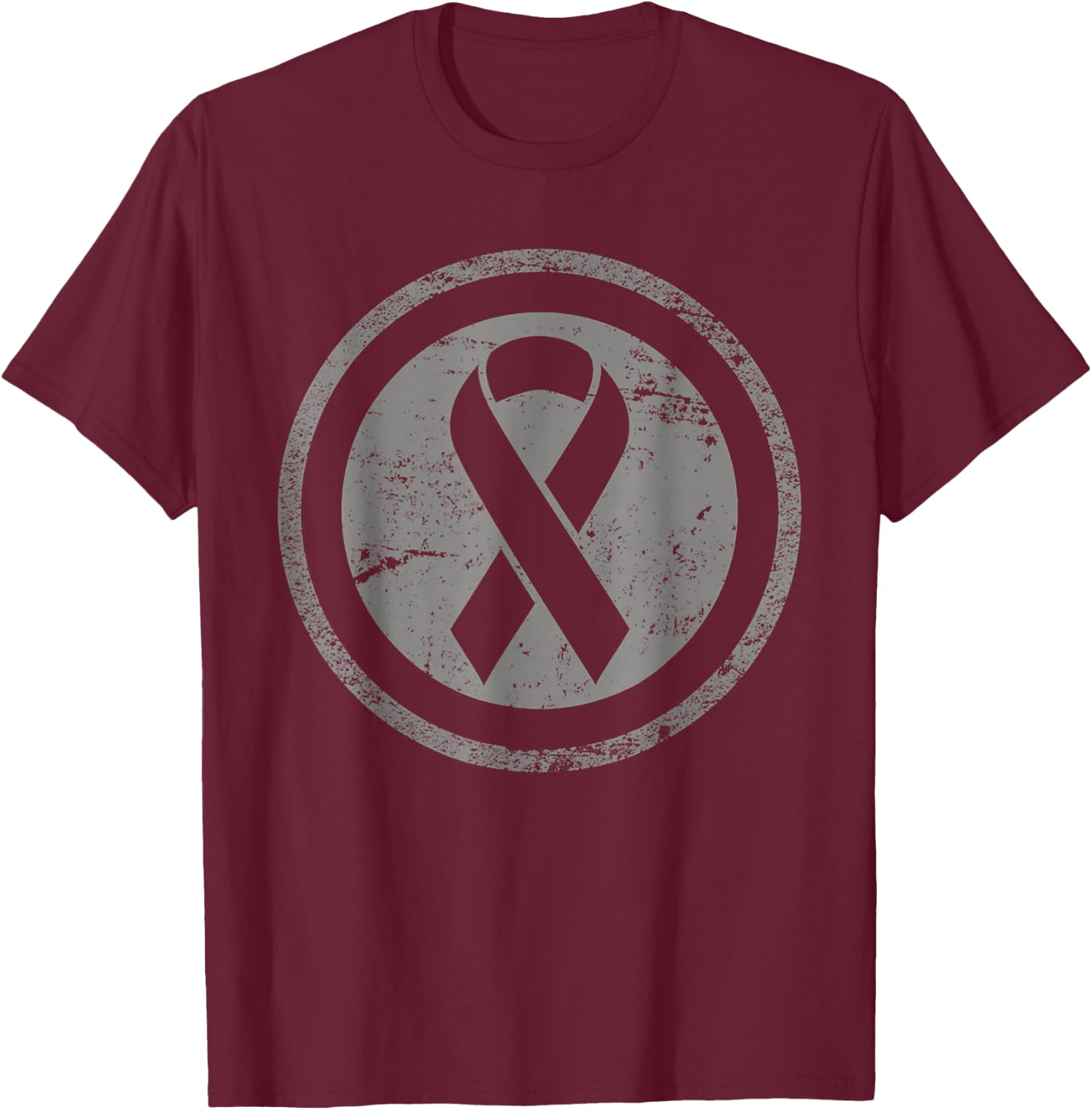 Childhood Cancer Awareness Gold Vintage Yellow Ribbon T-Shirt - T-Shirt | Maroon