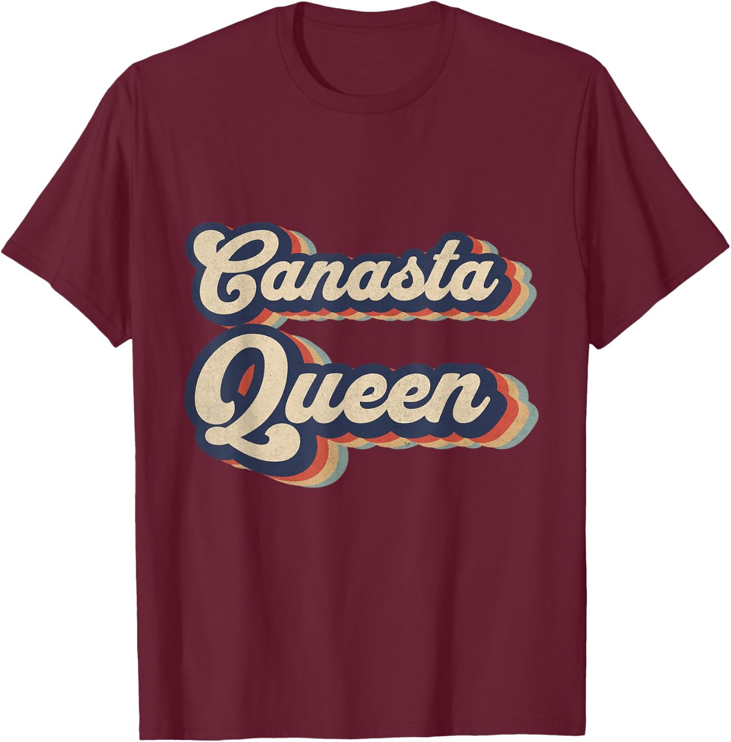 Funny Canasta Card Games Outfits Canasta Queen Vintage Designs Funny Canasta Card Game T-Shirt - T-Shirt | Maroon