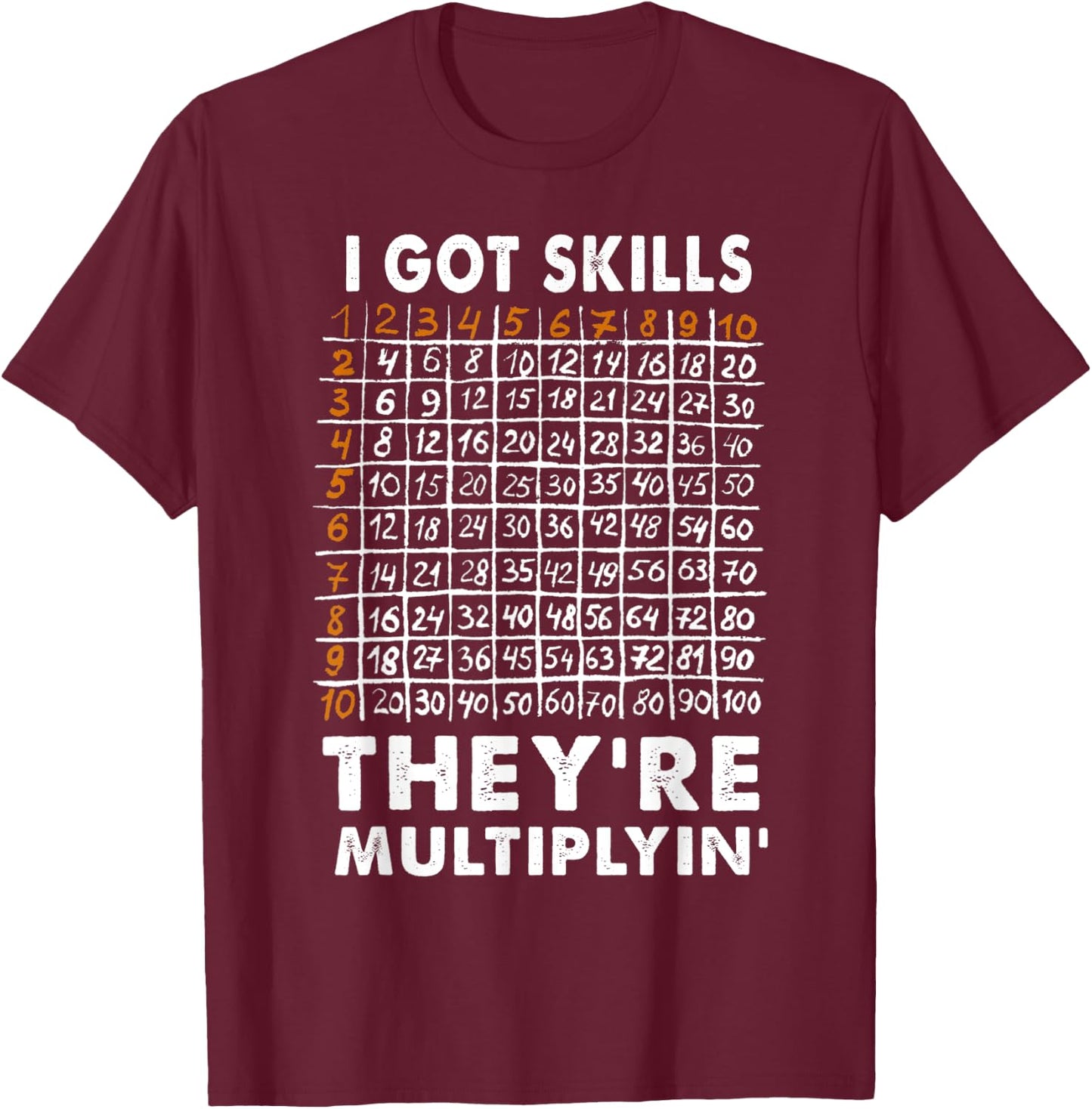 I Got Skill They're Multiplying Back To School Match Teacher Women Kids T-Shirt - T-Shirt | Maroon