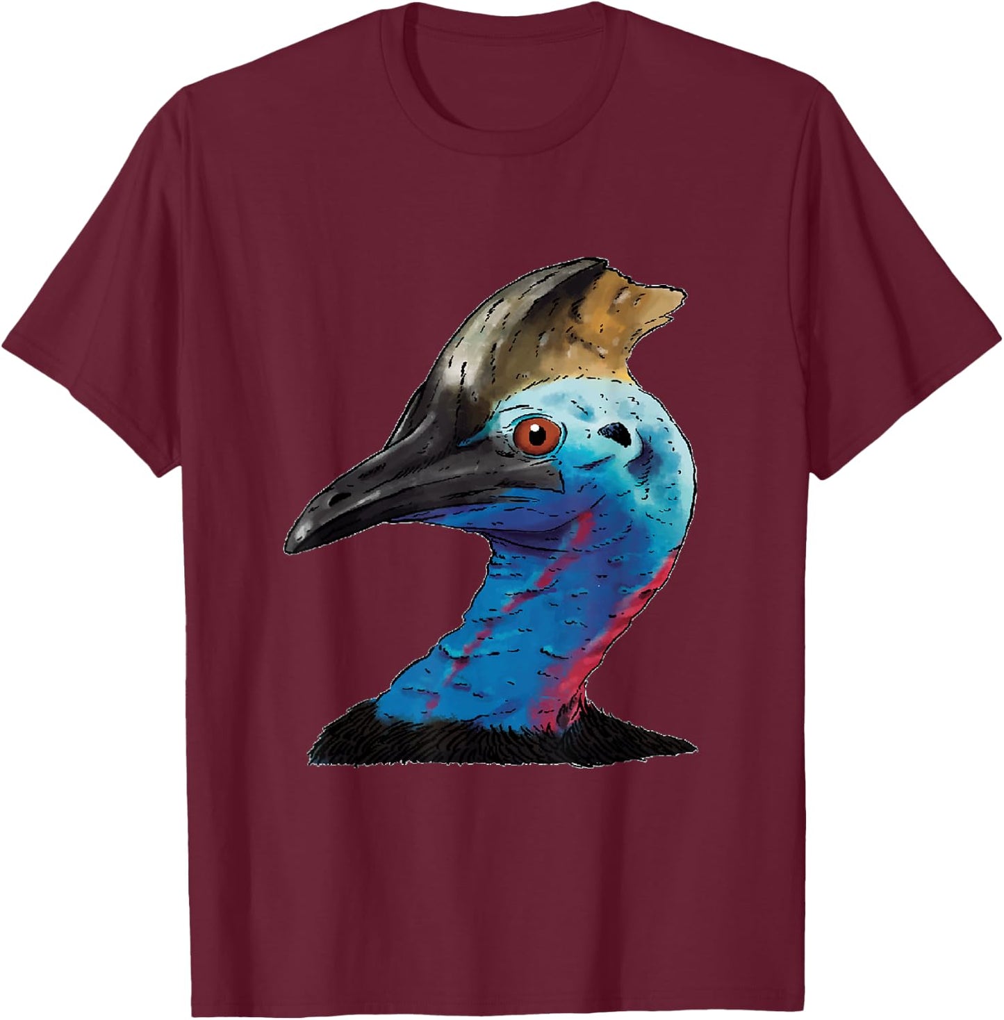 Cassowary Dino Bird Cassowaries Casque Head Cassowary Lover T-Shirt - T-Shirt | Maroon