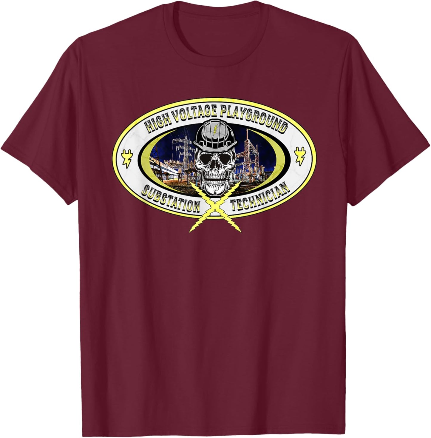 Substation Technician T-Shirt - T-Shirt | Maroon