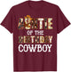Auntie of The Birthday Cowboy Western First Rodeo B-day Boy T-Shirt - T-Shirt | Maroon