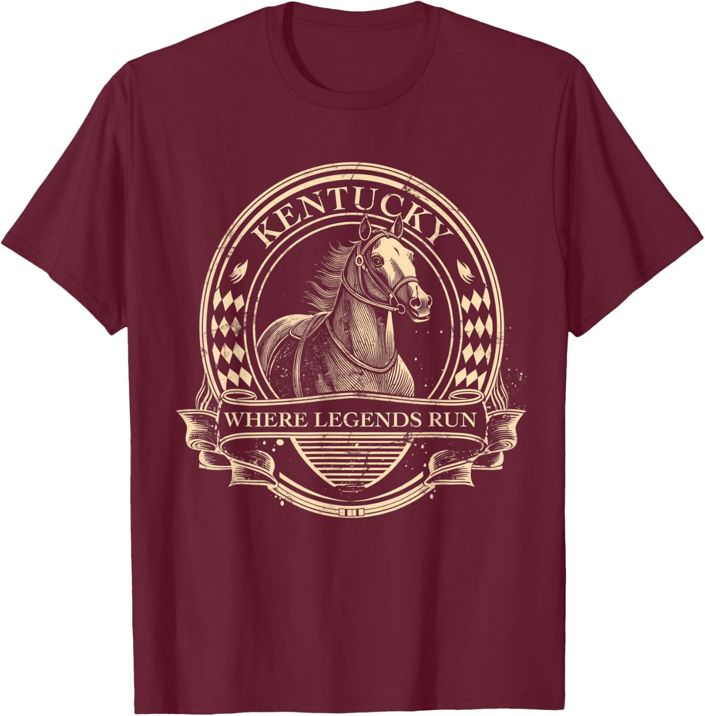 Horse Racing Vintage Derby Horse Jockey Costume T-Shirt - T-Shirt | Maroon