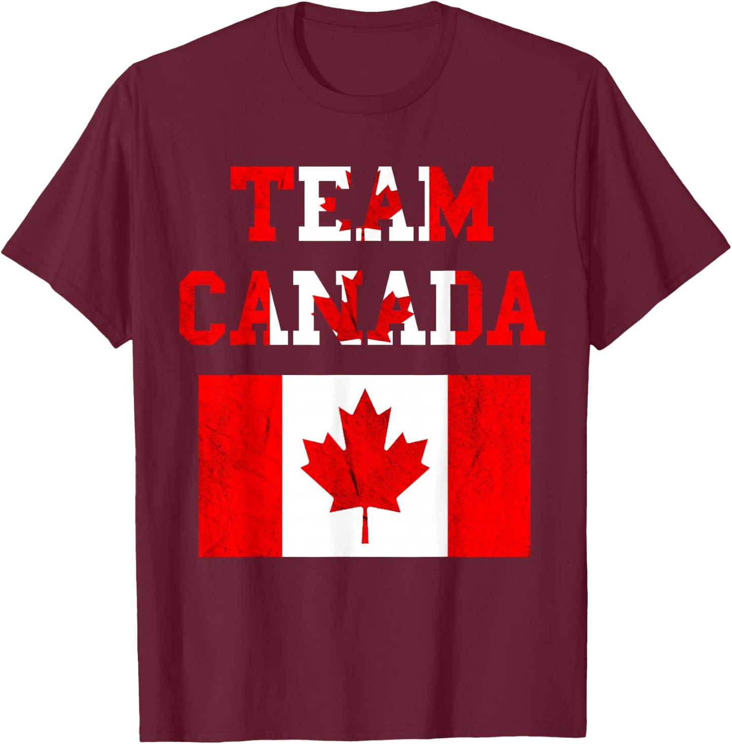 Team Canada Maple Leaf Canadian Soccer Team Canada Flag T-Shirt - T-Shirt | Maroon