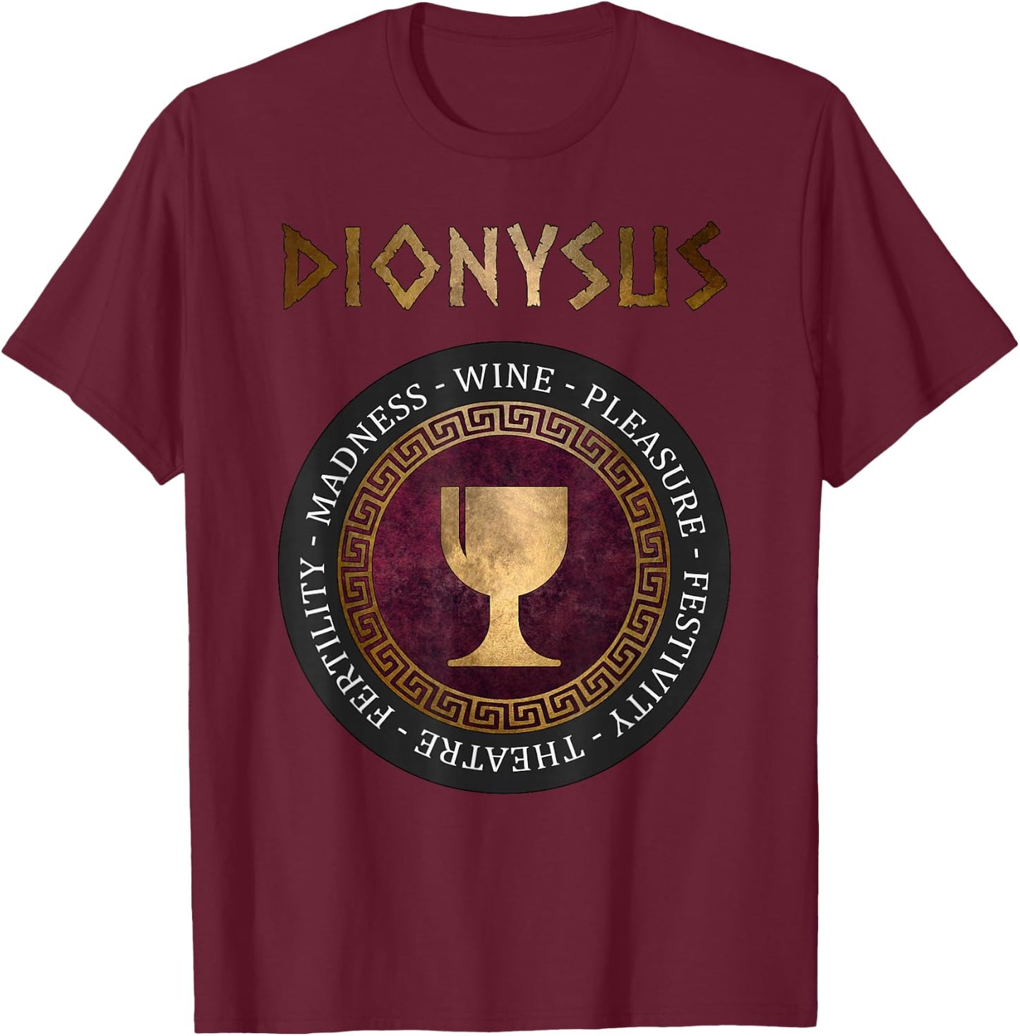 Dionysus Ancient Greek God of Wine and Festivities T-Shirt - T-Shirt | Maroon