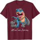 Brain Tumor Awareness Month Gray Ribbon Trex T-Shirt - T-Shirt | Maroon