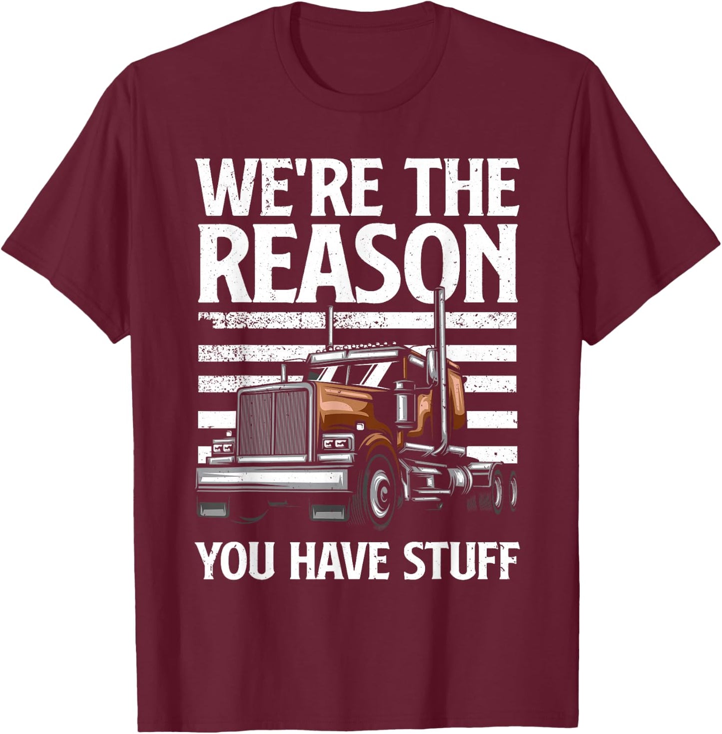 Funny Trucker Design Women Semi Truck Driver Lover T-Shirt - T-Shirt | Maroon