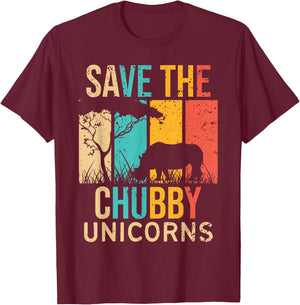 Save the Chubby Unicorns - Rhino Fat Unicorn Rhinoceros T-Shirt - T-Shirt | Maroon