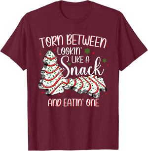 Torn Between Looking Like A Snack Or Eating One Christmas T-Shirt - T-Shirt | Maroon