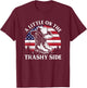 A Little On The Trashy Side Vintage Cowboy Hat USA Flag T-Shirt - T-Shirt | Maroon