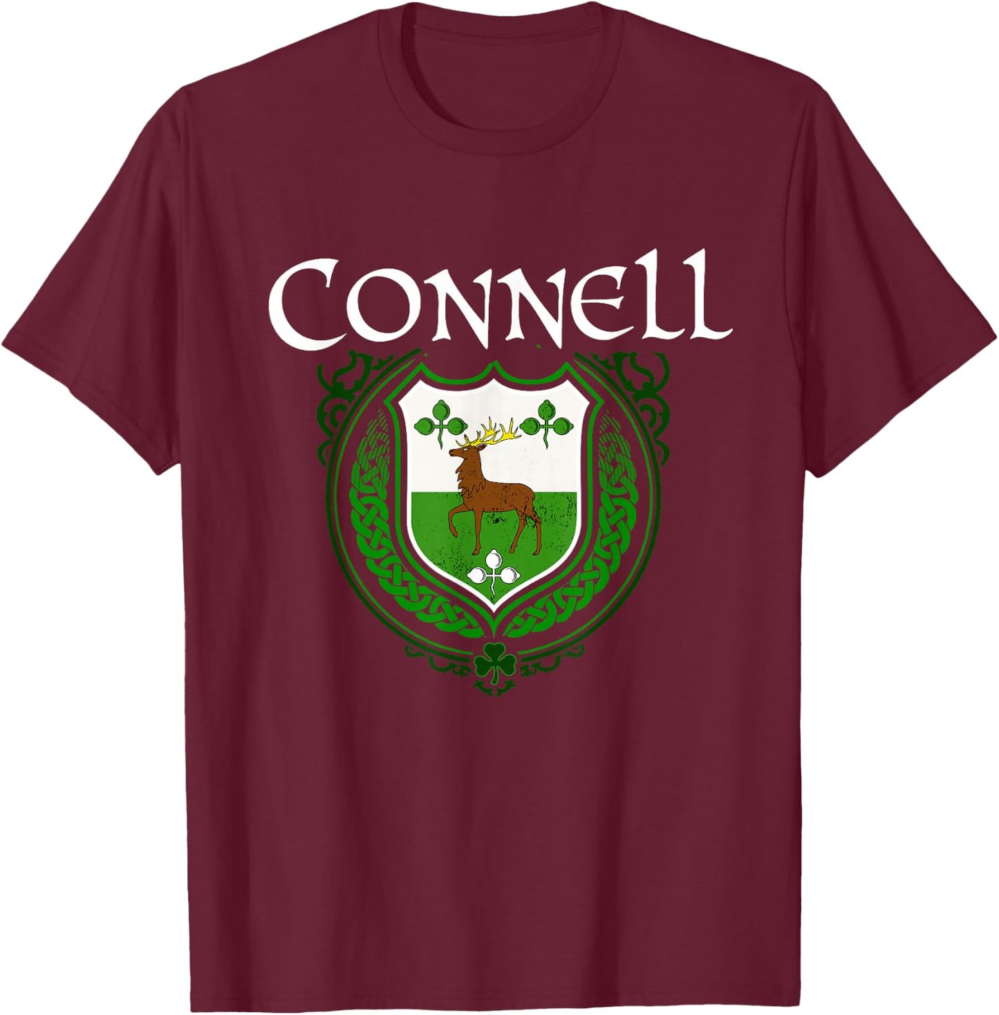 Connell Surname Irish Clan Tartan Badge Ireland T-Shirt - T-Shirt | Maroon