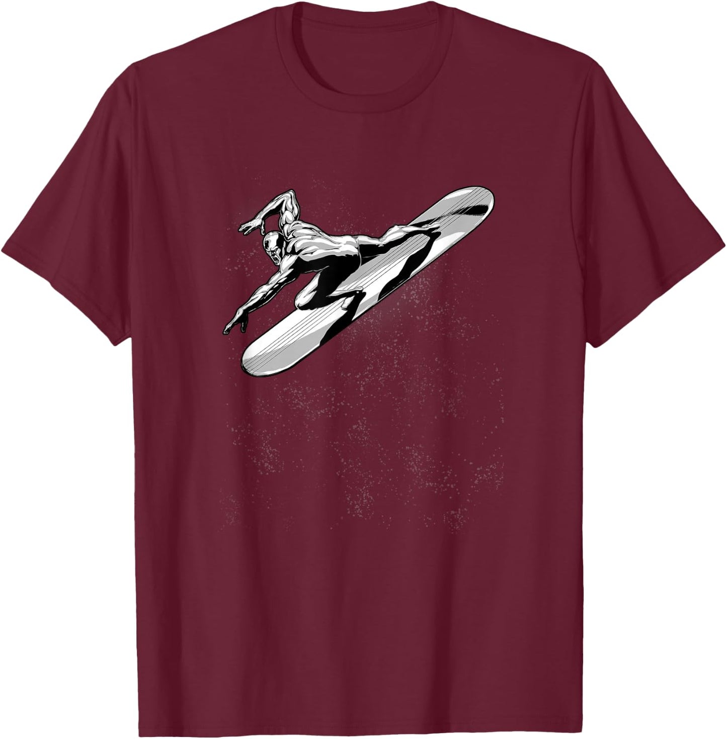 Marvel Fantastic Four Silver Surfer Space Surfing Logo T-Shirt - T-Shirt | Maroon